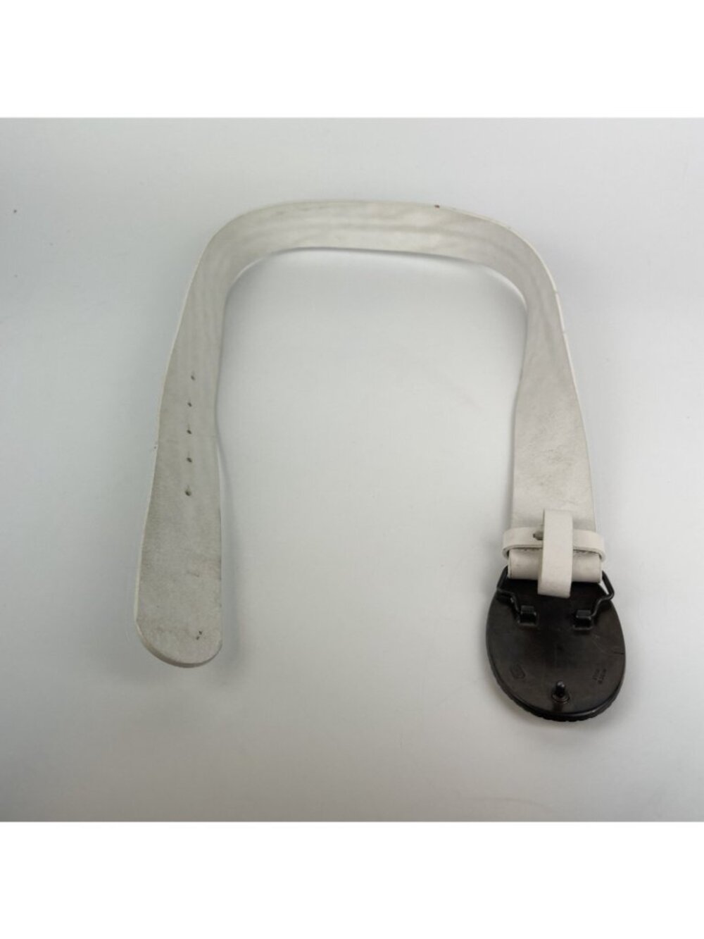 Doncaster White Italian Leather Belt w/ Stone & Brass Buckle – Size Small - Picture 6 of 6